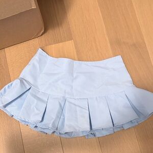 SHEIN Sky Blue Pleated Skirt